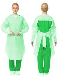 Disposable plastic apron green