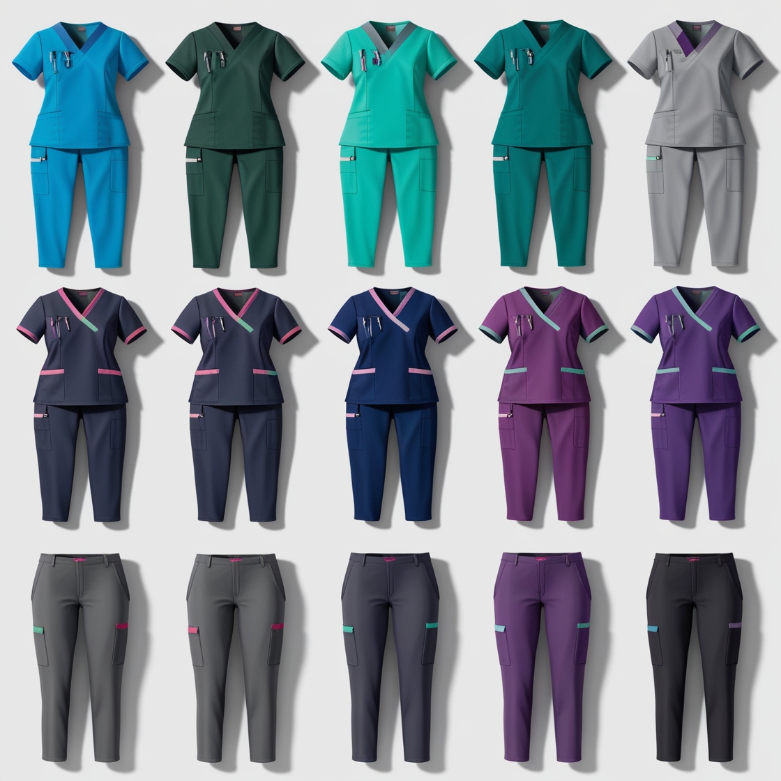 medical scrubs white