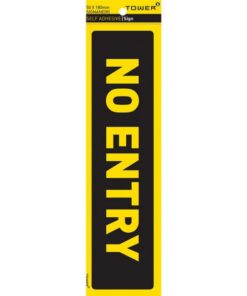 Warning Sign - No Entry - Yellow-Black - 185 x 50mm - SIGNANE(R)