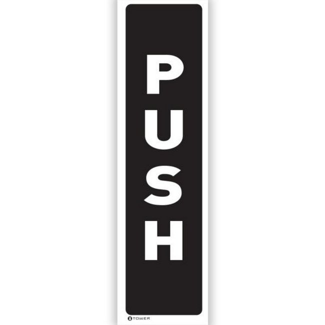 ABS Signage - Push Vertical - 180 x 50mm - SIGNPUS(D)
