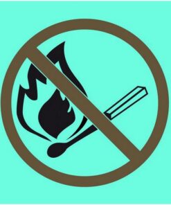 Photoluminescent Sign - No Naked Flame - 190 x 190mm - SIGNPNF190