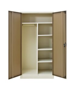 Gents Steel Wardrobe - Metal Mens Cupboard - 180 x 90 x 45 cm - WDR01-ivorykaroo