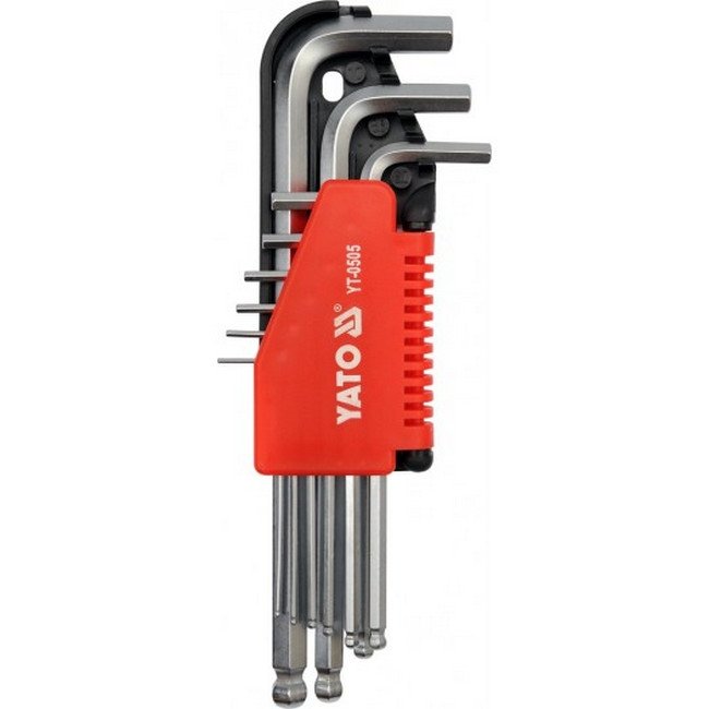 Hex Key Set - Ball End Type - Chrome Vanadium - 9 Piece - YT-0505