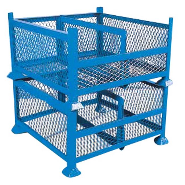 Stackable Cut-Away Steel Cage - Blue - 476Kg - STACKCAGE2