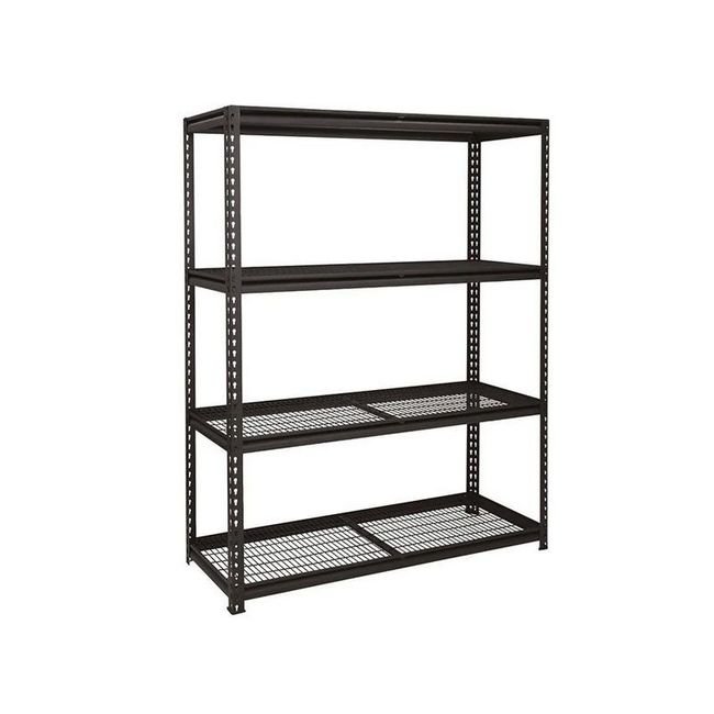 Steel Shelving - 4 Tier - Heavy Duty - Boltless - Metal Frame and Shelves - Charcoal - ADIY3905
