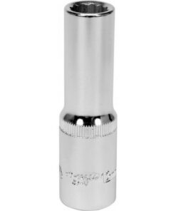 Bi-hex Deep Socket - 12 Point - Chrome Vanadium - 1/2" Connector - 76mm Length - 12mm - YT-12934