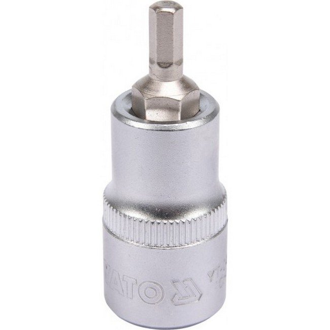 Hex Bit Socket - Chrome Vanadium - 1/2" Connector - Standard Length - HEX 5 x 50mm - YT-04381