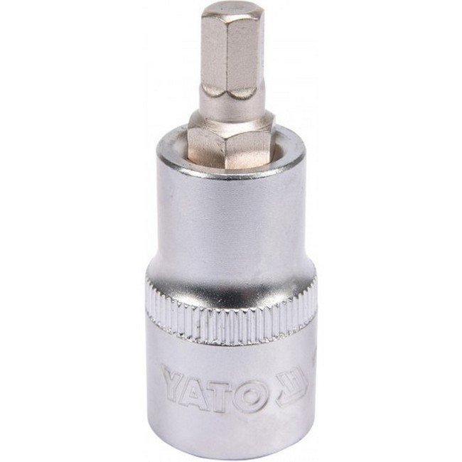 Hex Bit Socket - Chrome Vanadium - 1/2" Connector - Standard Length - HEX 7 x 50mm - YT-04383