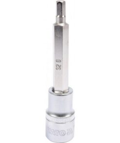 Hex Bit Socket - Chrome Vanadium - 1/2" Connector - Long - HEX 6 x 100mm - YT-04392