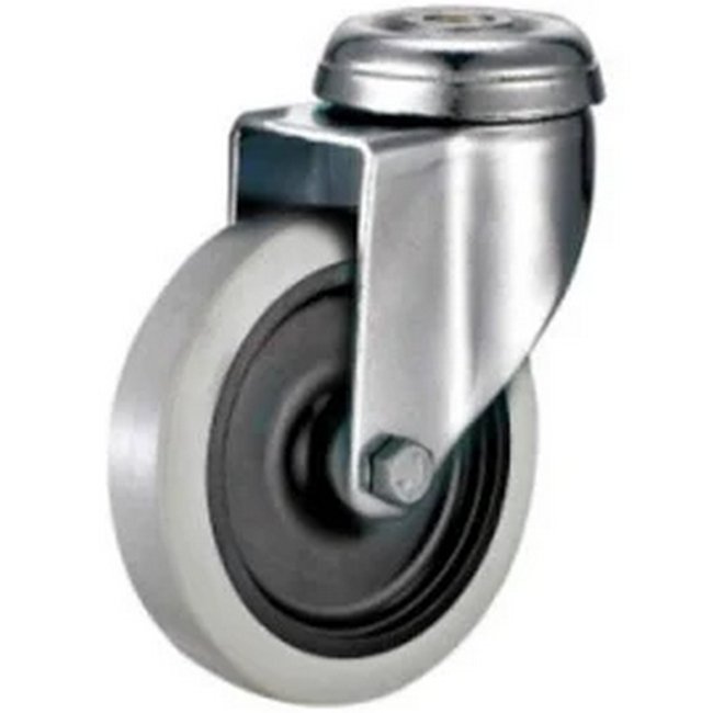Castor Wheels - Thermoplastic Rubber - Bolt Hole - Swivel - 75mm - TOOC510