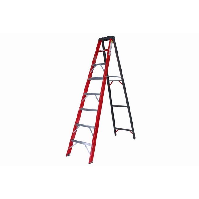 Fibreglass Single Sided Ladder - Industrial A-Frame - 12 Steps - 3.6m - FGS12