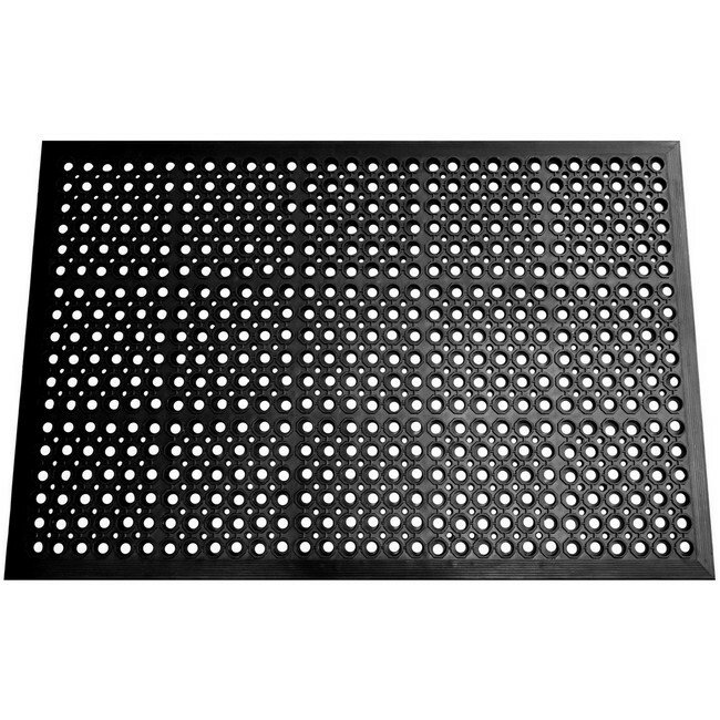 Rubber Mat - Rampmat Anti-Fatigue Drainage - 120 x 80 x 1 cm - Black - RMR010001