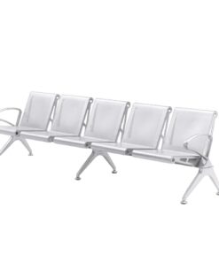 Airport Bench - Indoor Waiting Room Seat - Mild Steel - Heavy Duty - Five Seater - Flat Pack - 302 x 67 x 82 cm - PD05