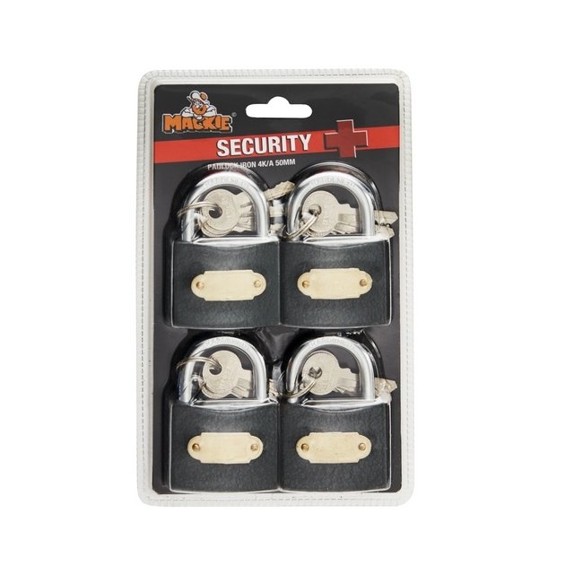 Padlock - Iron - 4k/A - 50mm - Pack of 4 - 97031082