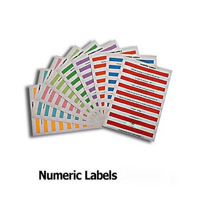 Numeric Labels - 54 Labels Per Sheet - Colour Options - Pack of 10 - LABN
