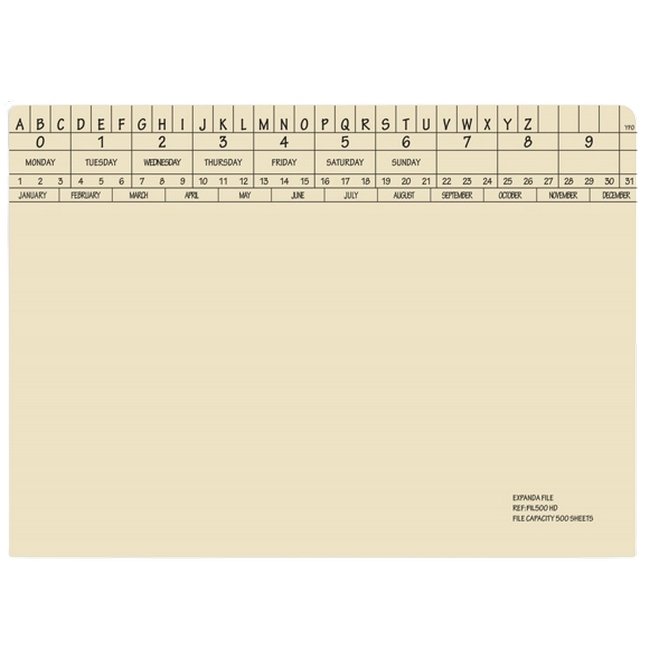 Retrieval Document Files - Includes Clip - Expanda Heavy Weight - 326gsm - A4 - Pack of 60 - FIL500C