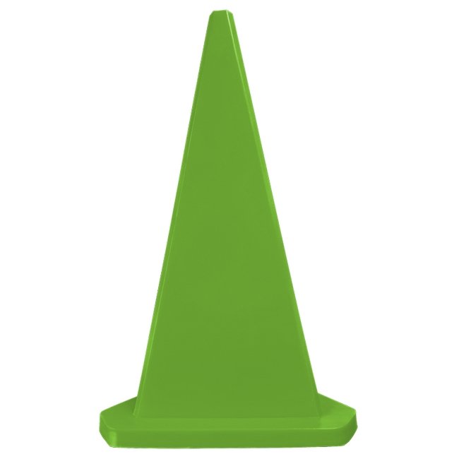 Safety Cone - Triangular - Hard Plastic - Parking Bollard - 100cm - Lime - MBOL1ML