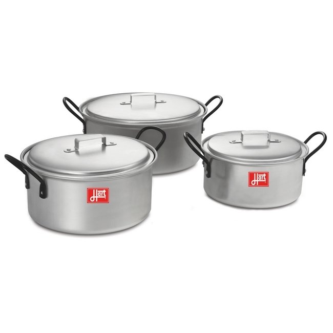 Pots with Lids - Combination - 6 Piece - Hart - Z2 - Aluminium - 175mm - 200mm - 225mm Pots - 701184