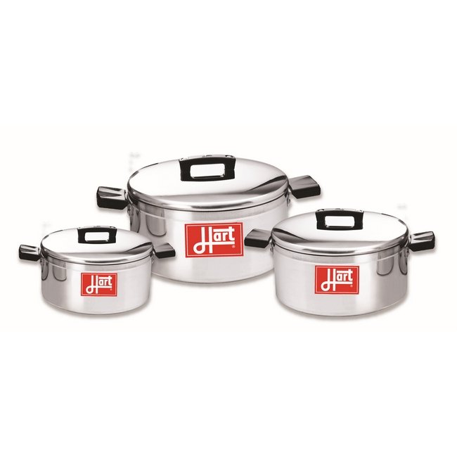 Pots with Lids - Combination - 6 Piece - Hart J7 - Aluminium - 175mm - 200mm - 225mm Pots - 700082