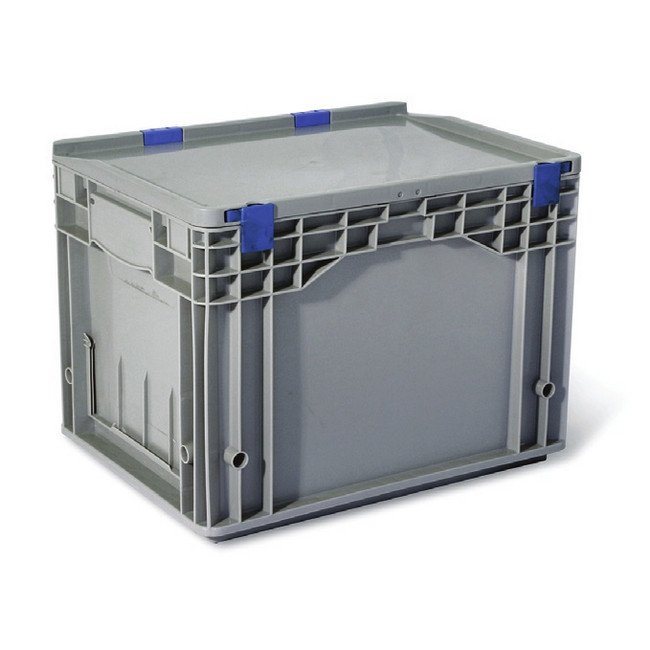 Plastic Crate - Utility Box - Base and Lid - SABS Approved - 23L - Grey - Pack of 90 - KLT4328-withLID