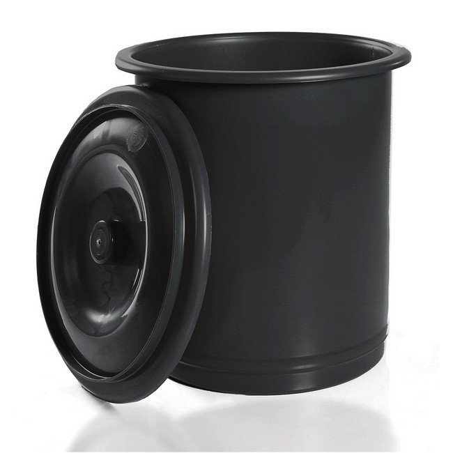 Plastic Bucket and Lid - SABS Approved - 43L - Black - Pack of 30 - IN4100