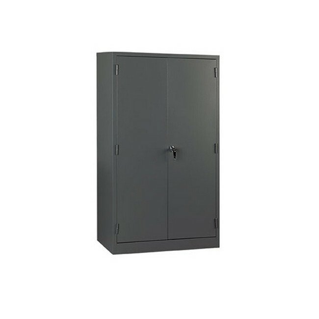 Steel Stationery Cupboard - Metal Storage Cabinet - 4 Shelves - Hammertone Grey - 180 x 90 x 45 cm - SC002-grey