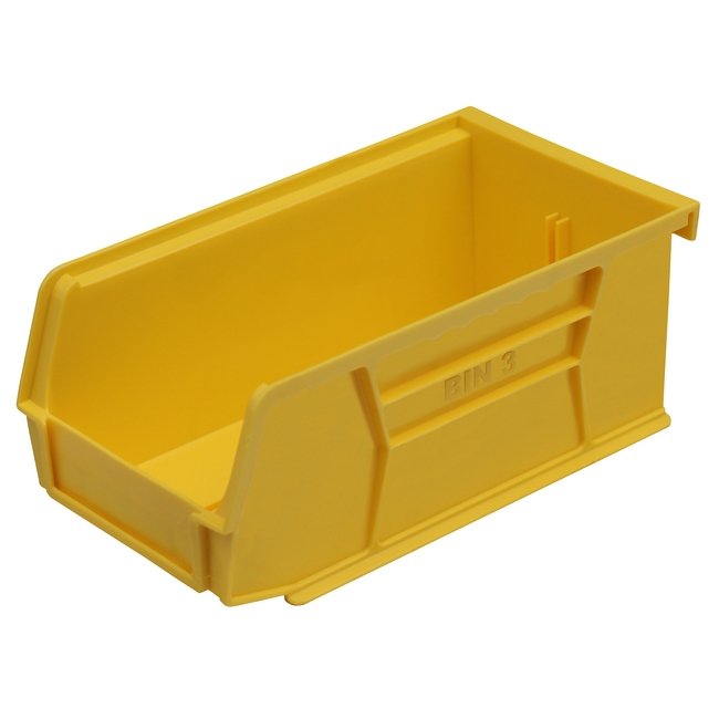 Stack & Hang Parts Storage Bin - Small Plastic Container - Size 3 - 19 x 10.5 x 7.5 cm - Yellow - BIN-3-YELLOW