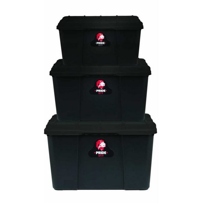 Plastic Storage Box - Pride - 3 Piece 25L - 45L - 65L