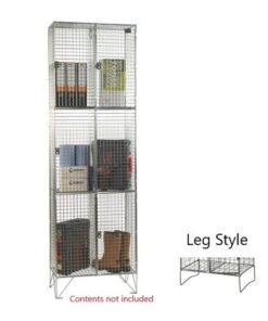 Wire Metal Locker - Powder Coated Steel Mesh - Double - 6 Doors - 3 Tier x 2