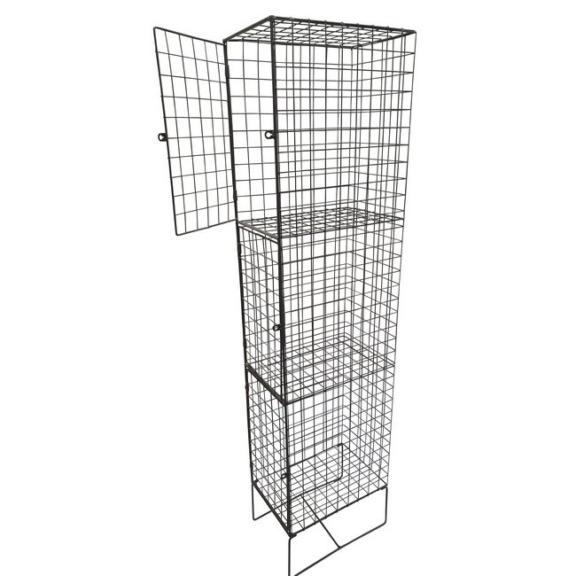 Wire Metal Locker - Powder Coated Steel Mesh - Single - 3 Doors - 3 Tier