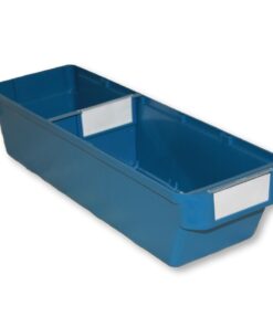 Shelf Bin - Loose Parts Warehouse Storage Container - Plastic - Bins, Dividers and Labels - Small - 400mm - Blue - Pack of 40