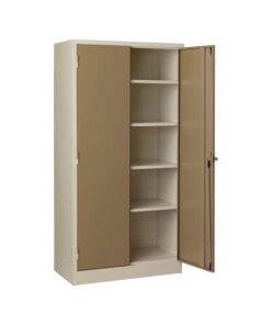 Steel Stationery Cupboard - Metal Storage Cabinet - 4 Shelves - Economy - Ivory Karoo - 180 x 90 x 35 cm - SC350IK-ivorykaroo
