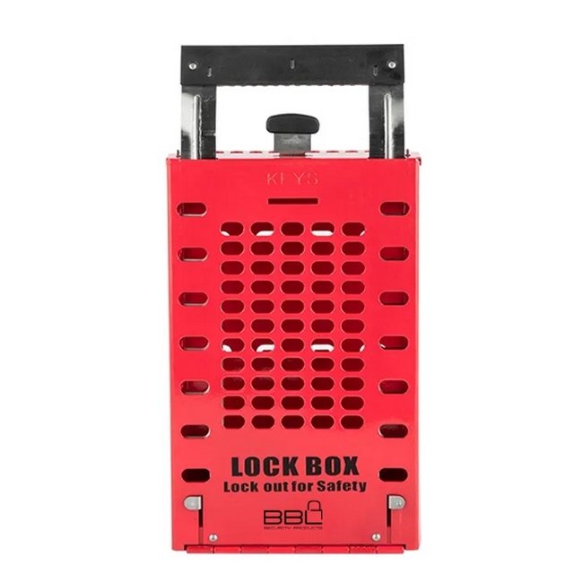 Lockout Box - Group - Holds 14 Locks - Red - Steel - 16.3 x 9.5 x 35.1 cm