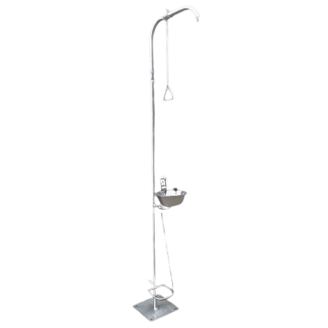 Single Column Safety Shower - Hand and Foot Operated Shower - 30 x 60 x 230 cm