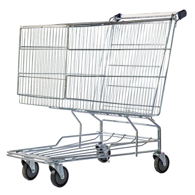 Steel Shopping Trolley - Metal Mesh - 235L