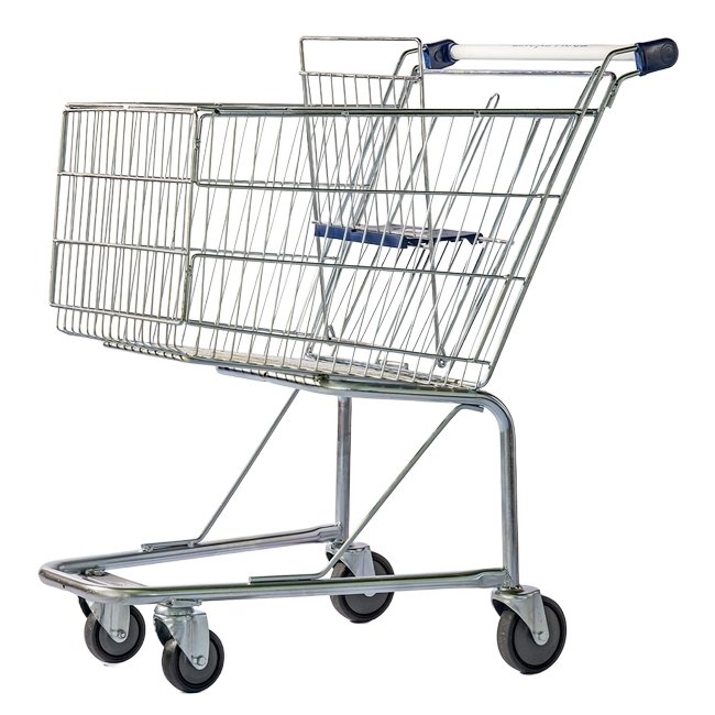 Steel Shopping Trolley - Metal Mesh - with Child Seat - 140L