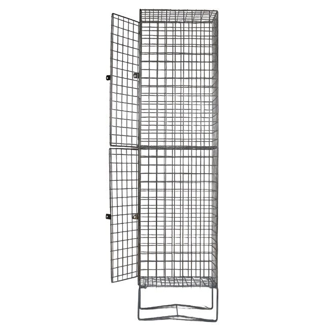 Wire Mesh Locker - Electro Plated - 2 Doors - 180 x 30 x 45cm