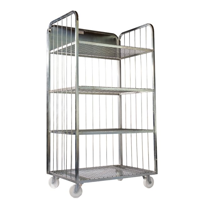 Steel Wire Mesh Egg Trolley - 4 Shelves - 98 x 66 x 175cm