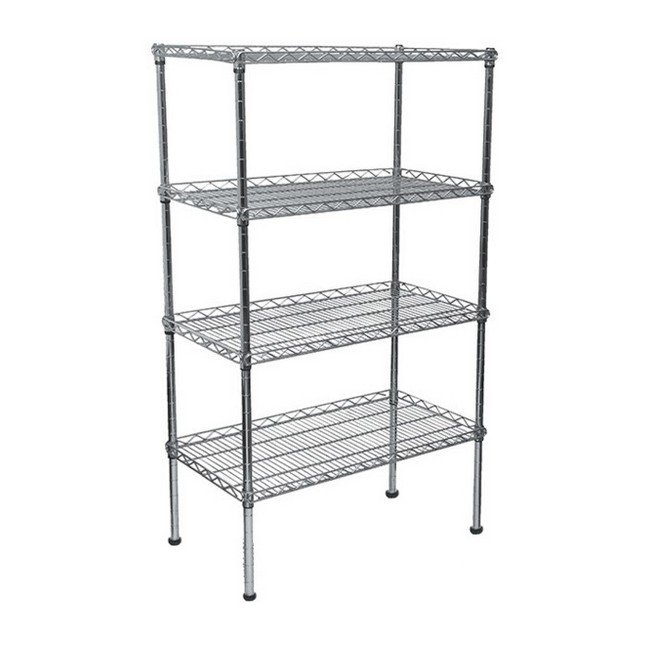 Wire Steel Shelving - Galvanised - 4 Shelves - 180 x 120 x 45 cm