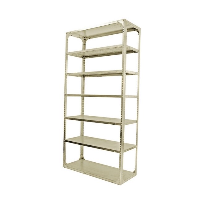 Bolted Shelving Steel Bay 7 Shelves - Uni-Angle - Seven Shelf Kit - Painted - 335.3 x 91.4 x 45.7 cm