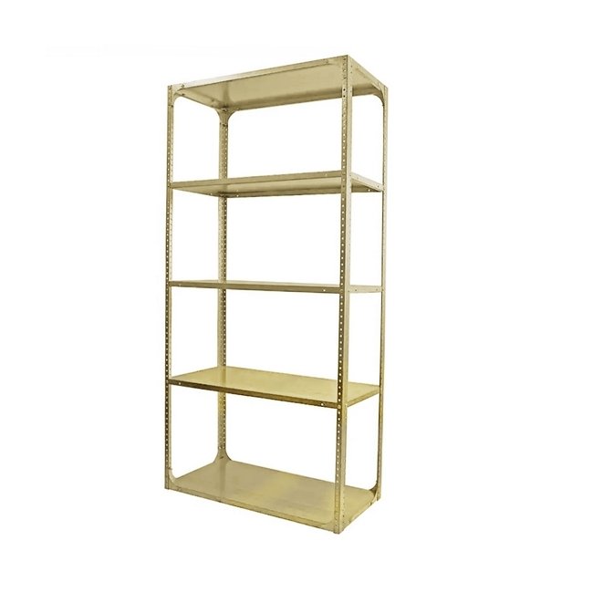 Bolted Shelving Steel Bay 5 Shelves - Uni-Angle - Five Shelf Kit - Painted - 274.3 x 91.4 x 30.5 cm