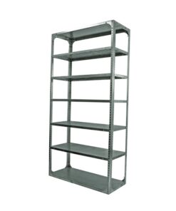 Bolted Shelving Steel Bay 7 Shelves - Uni-Angle - Seven Shelf Kit - Galvanised - 304.8 x 91.4 x 91.4 cm