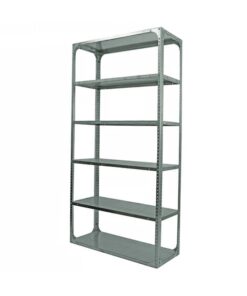 Bolted Shelving Steel Bay 6 Shelves - Uni-Angle - Six Shelf Kit - Galvanised - 243.8 x 91.4 x 61 cm
