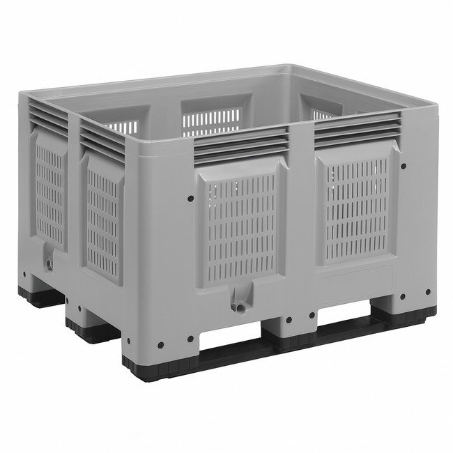 Perforated Bulk Bin - 1000kg - Plastic - Grey