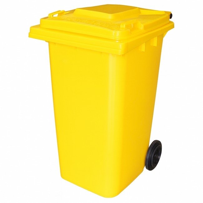 240L Wheelie Bin - 2 Wheel - Plastic - Yellow