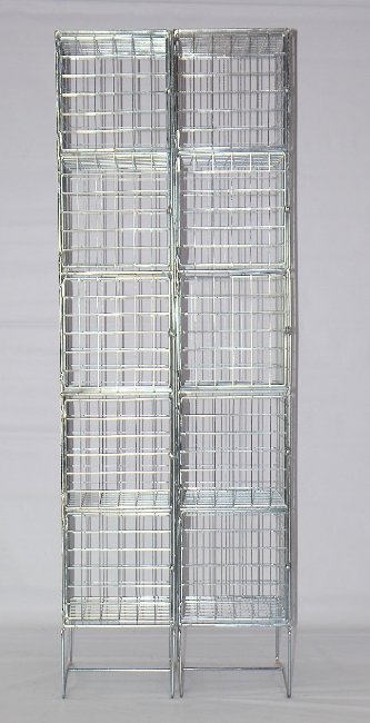 Wire Mesh Locker - Electro Plated - 10 Doors - 180 x 30 x 45cm