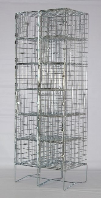 Wire Mesh Locker - Electro Plated - 12 Doors - 180 x 30 x 45cm