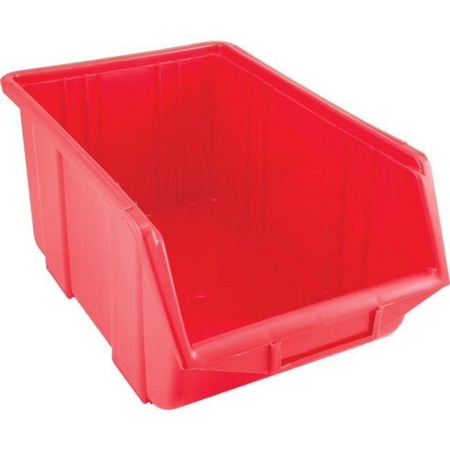 Senator Stack & Hang Plastic Bin - Small Parts Storage - SEN3A - with Label Holder - 35 x 22 x 16.5 cm - Red