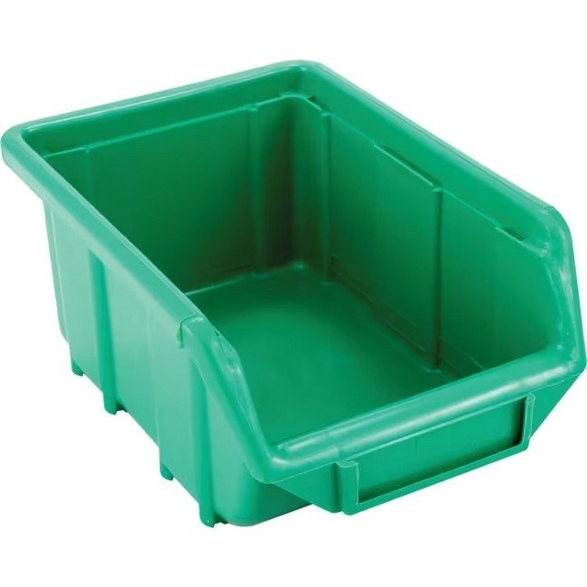 Senator Stack & Hang Plastic Bin - Small Parts Storage - SEN1 - with Label Holder - 16.5 x 11 x 7.5 cm - Green