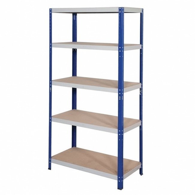 Matlock Standard Duty Shelving Unit - 5 Shelves - MDF & Steel - 265kg Capacity - 177 x 90 x 45 cm